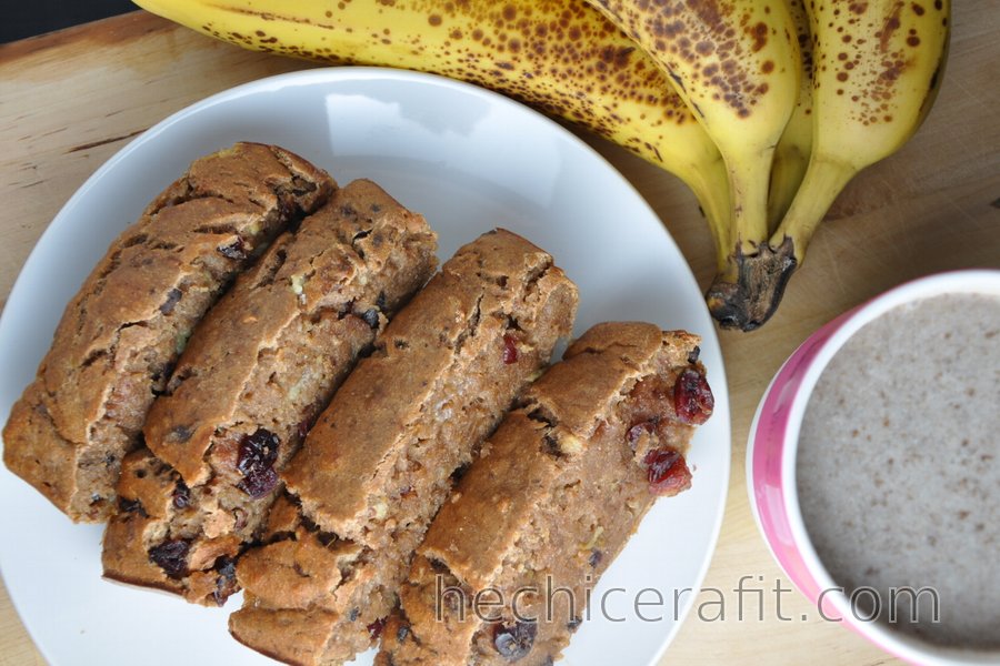Pan de banana suave (sin azúcar, sin grasas)