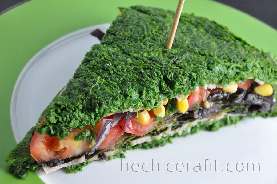 Sándwich de espinacas sin harina y bajo en calorías Sándwich de espinacas sin harina y bajo en calorías