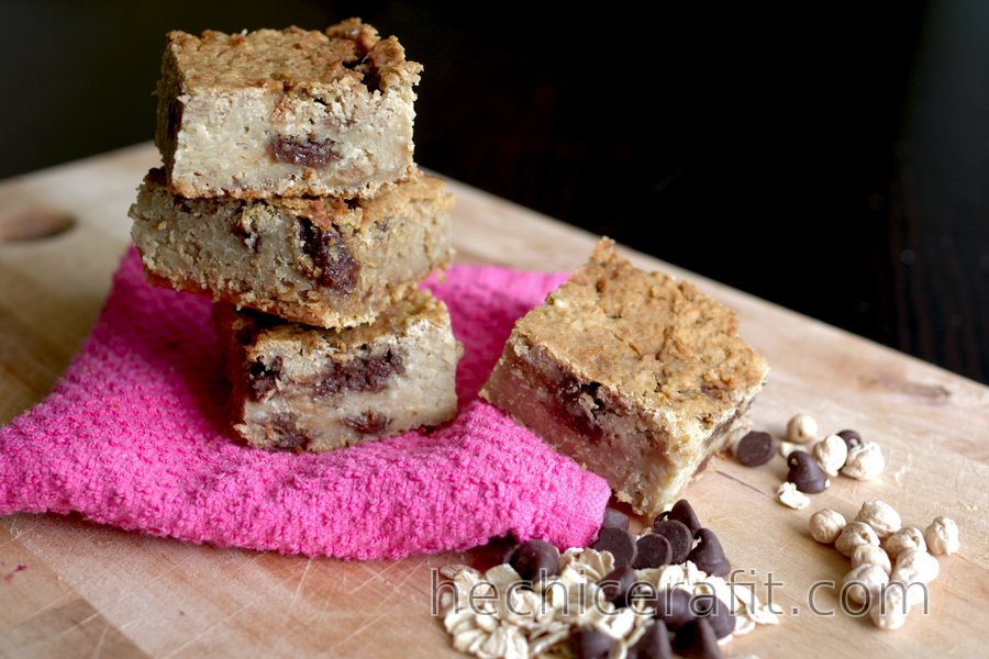 Brownies rubios saludables de garbanzos