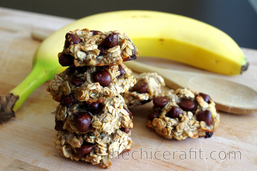Galletas de banana y avena de 3 ingredientes, sin harina, azúcar y huevo