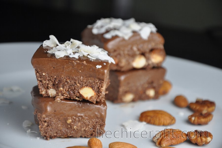 Brownies de cacao sin hornear (sin gluten)