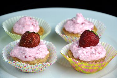 Cupcakes de cuajada y fresa (Sin gluten)