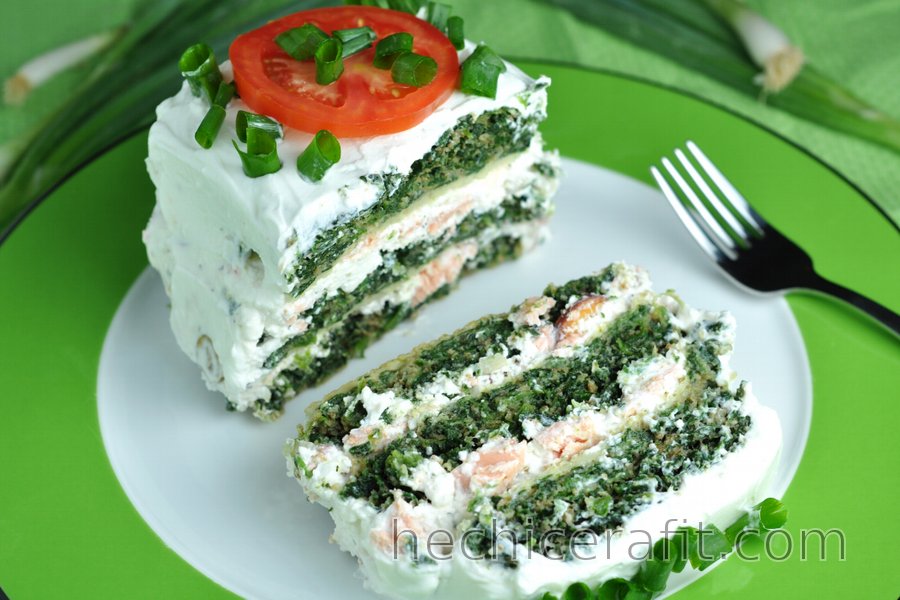 Pastel Fit de Espinacas con Salmón