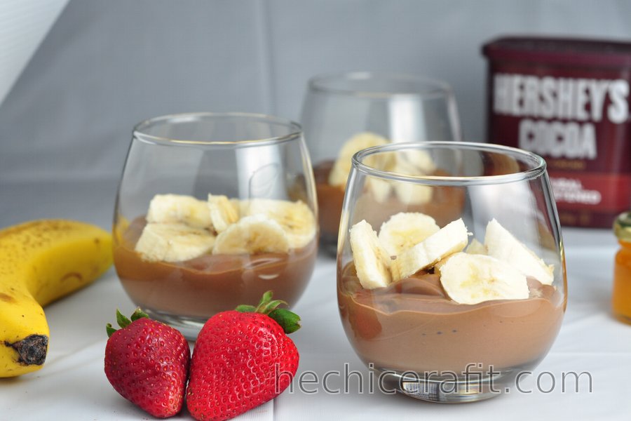 Pudín de Banana y Chocolate Saludable