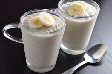 Pudding de banana y coco (sin azúcar, sin gluten)