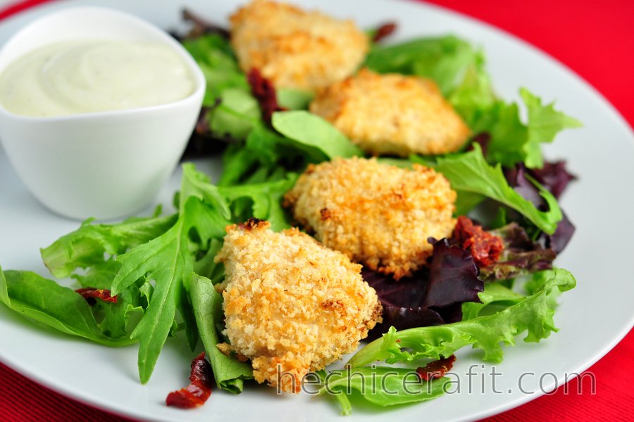 Sencillos nuggets de pollo horneados con corteza de yogur 