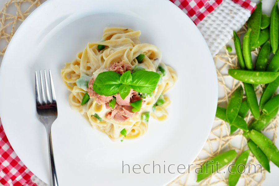Fetuccini con salsa ligera de coliflor y ajo