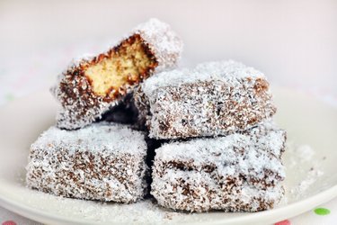 Lamingtons de coco saludables