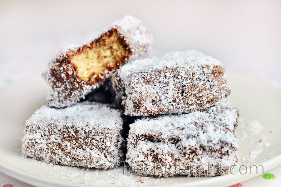 Lamingtons de coco saludables