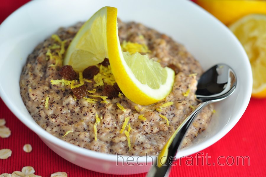 Perfecta avena con semillas de amapola y limón